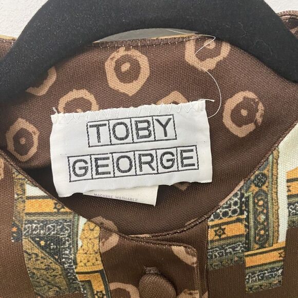 Toby George Vintage Asian Graphic Polyester Long Sleeve Disco Shirt Size 6 - Picture 3 of 16